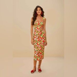 FARM Rio: Off-White Apple Midi Dress